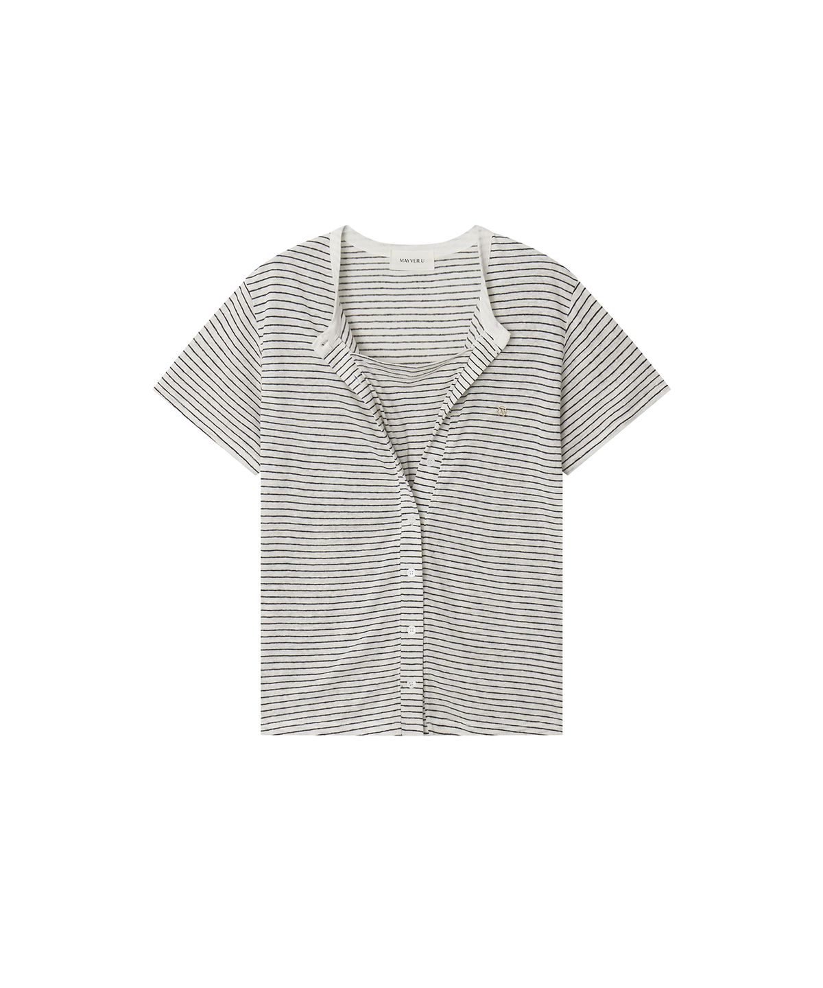 메이버유(MAYVERU) free stripe t-shirt _ Ivory