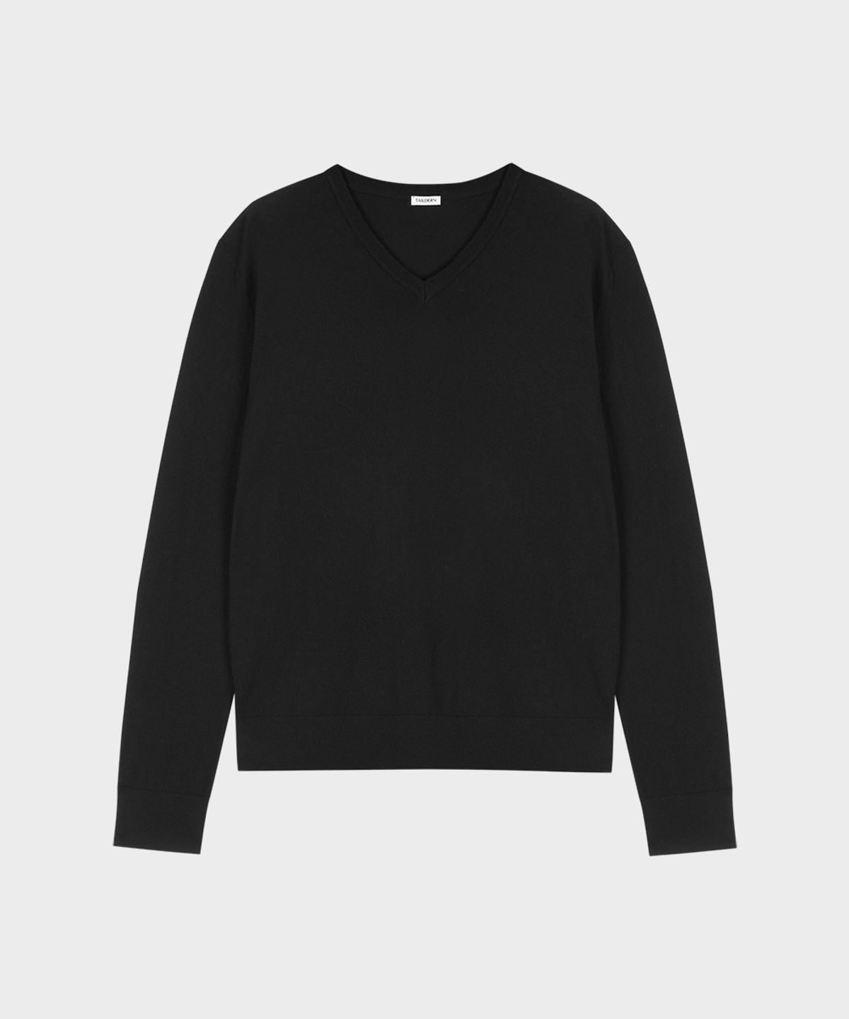 테일던(TAILDERN) Lightweight Wool V-neck Sweater Black