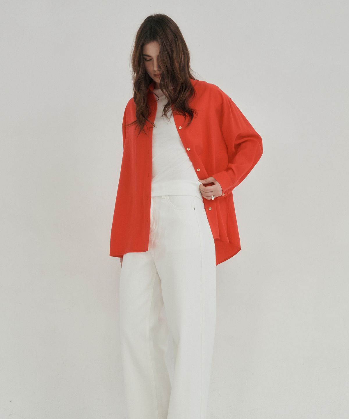 로시로우(LOSSYROW) Flow Sheer Shirt red