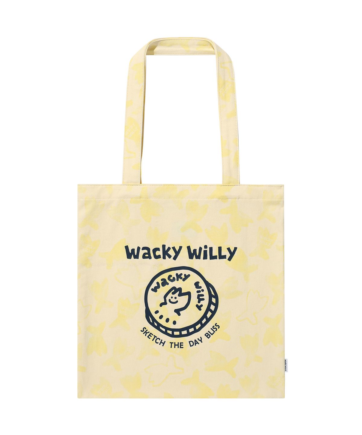 와키윌리(WACKY WILLY) 그래픽 패턴 에코백 옐로우