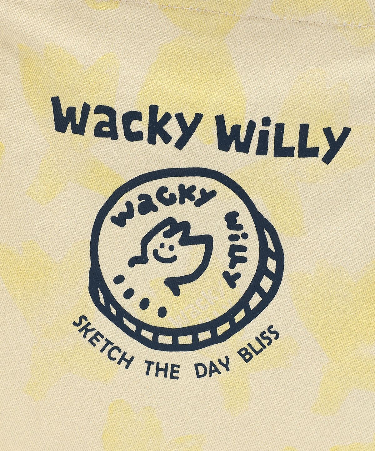 와키윌리(WACKY WILLY) 그래픽 패턴 파우치 옐로우