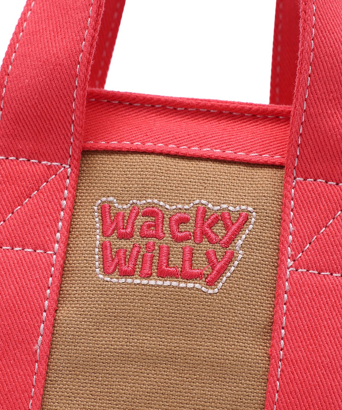 와키윌리(WACKY WILLY) 캔버스 미니 토트백 핑크