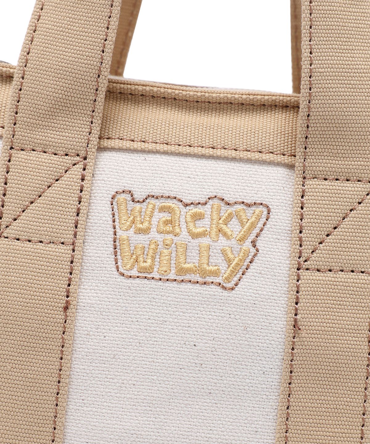 와키윌리(WACKY WILLY) 캔버스 미니 토트백 베이지