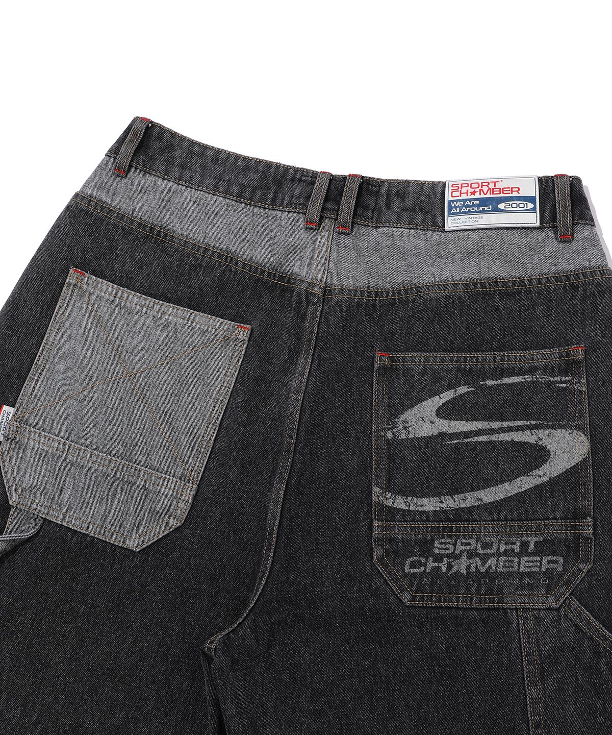스포츠챔버(SPORT CHAMBER) SC 스타 카펜터 데님 팬츠(블랙)