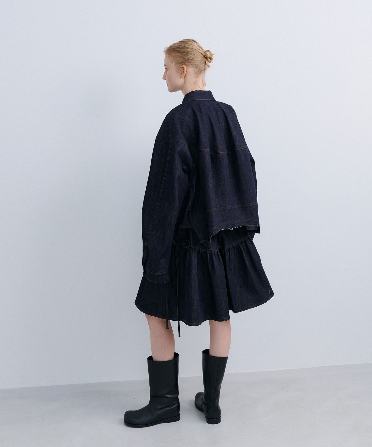 에핑글러(EPINGLER) PUFFY CROP JACKET - NAVY