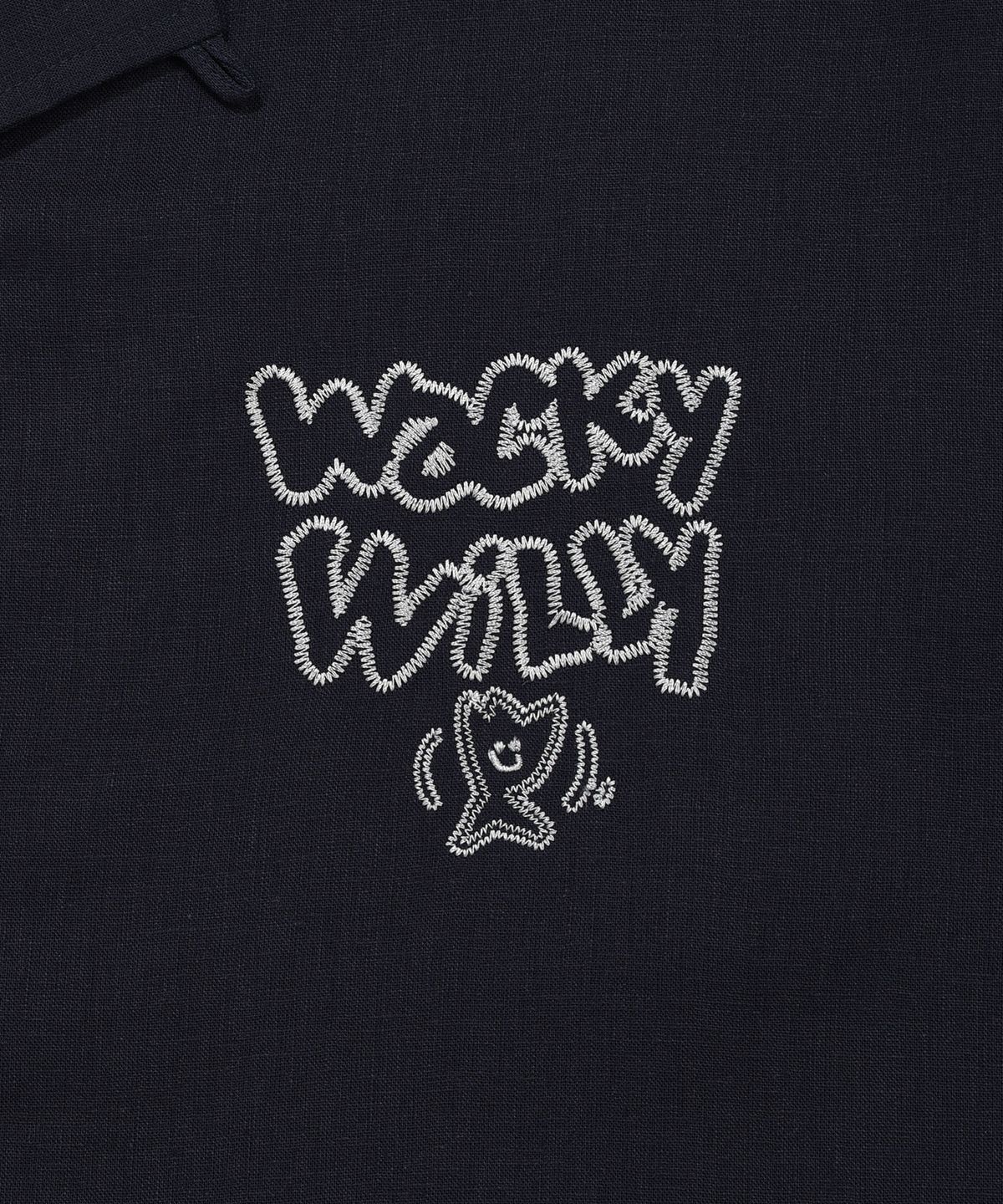 와키윌리(WACKY WILLY) 린넨 반팔셔츠 네이비