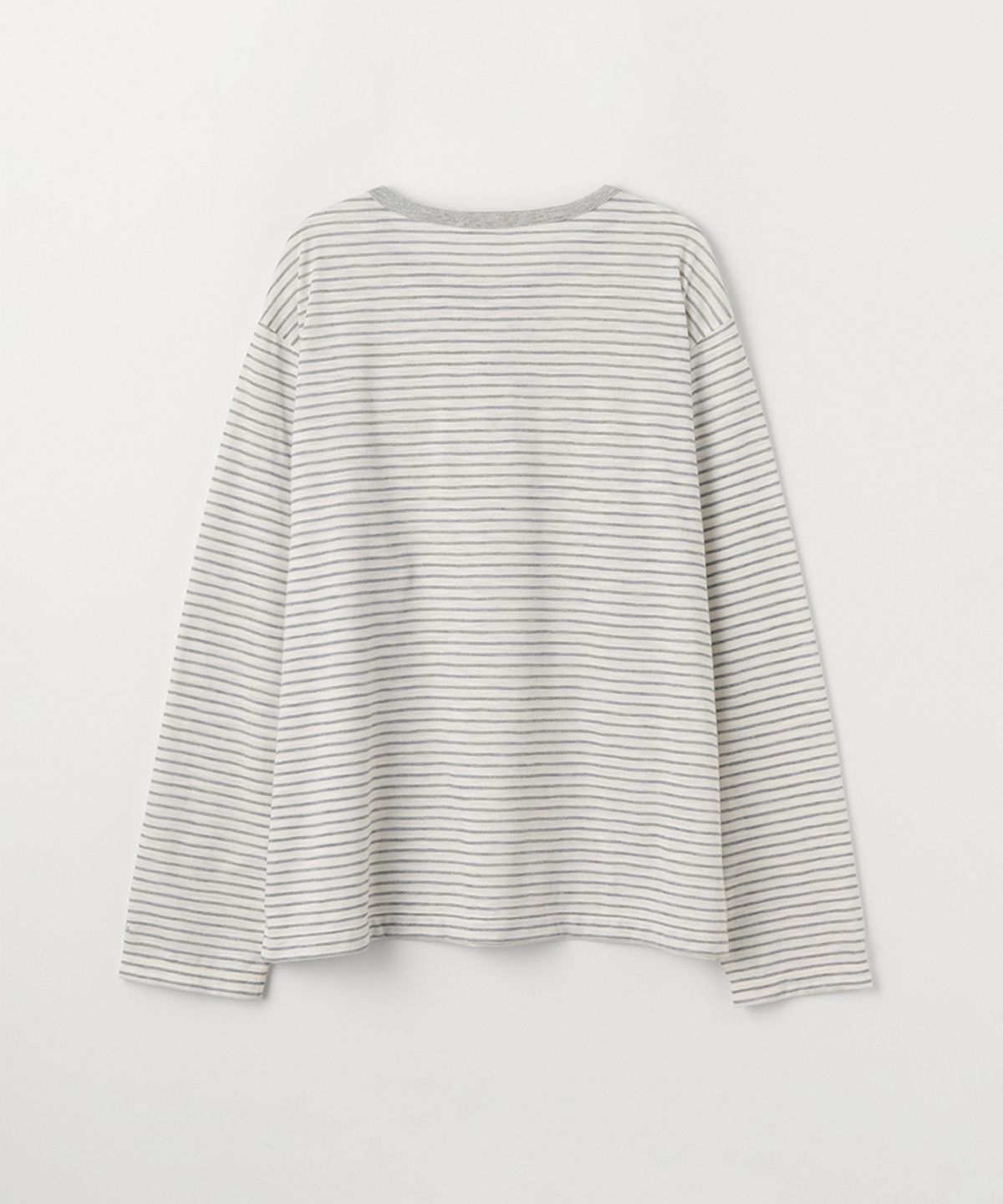 셀리테일즈(CELITAILS) STRIPE HENLEY NECK T-SHIRT_MELANGE