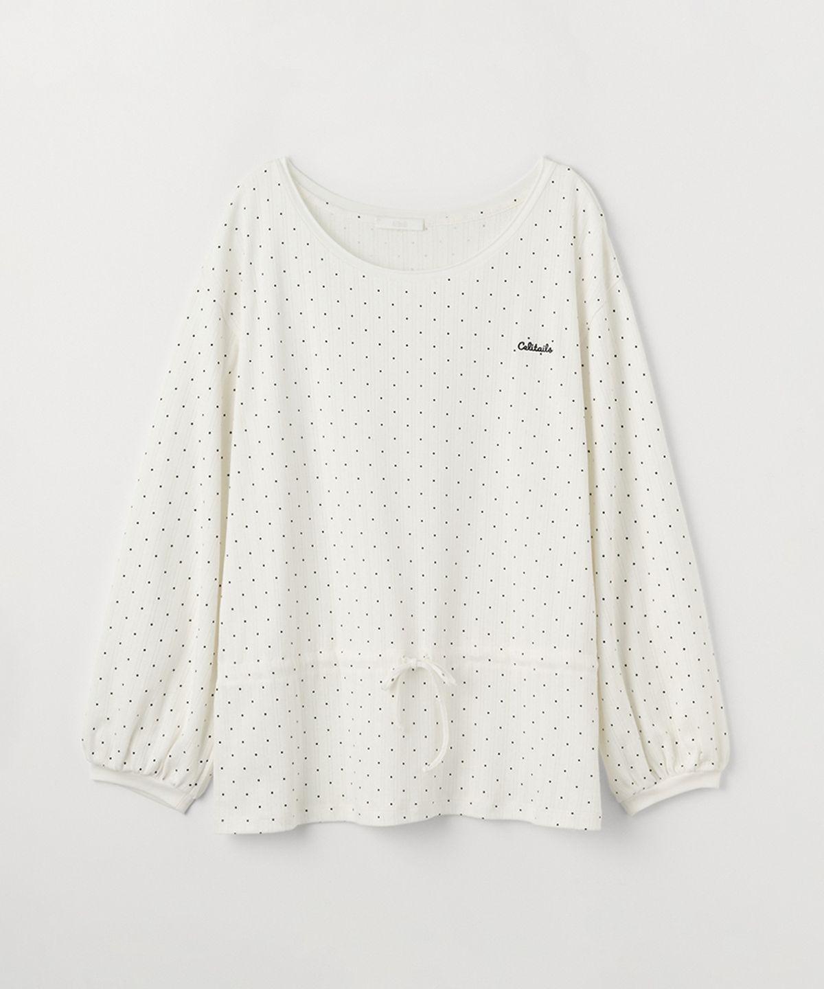 셀리테일즈(CELITAILS) DOT ONE SHOULDER STRING T-SHIRT_IVORY
