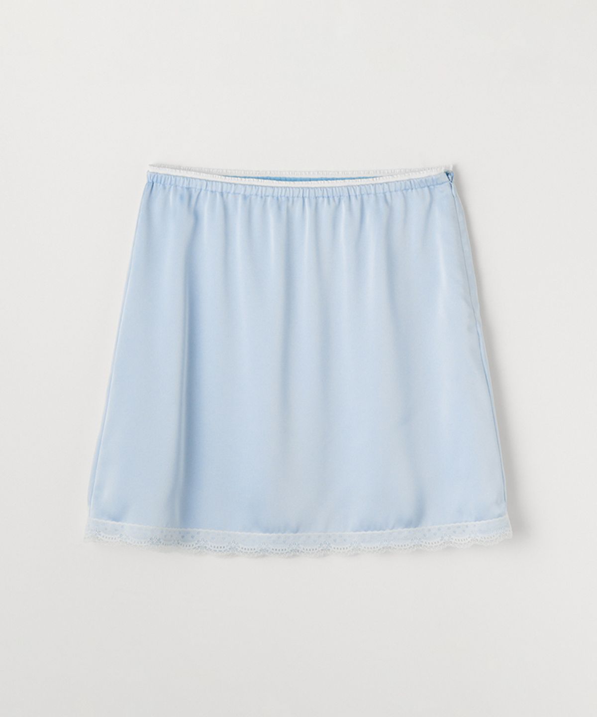 셀리테일즈(CELITAILS) SATIN LACE MINI SKIRT_SKY BLUE