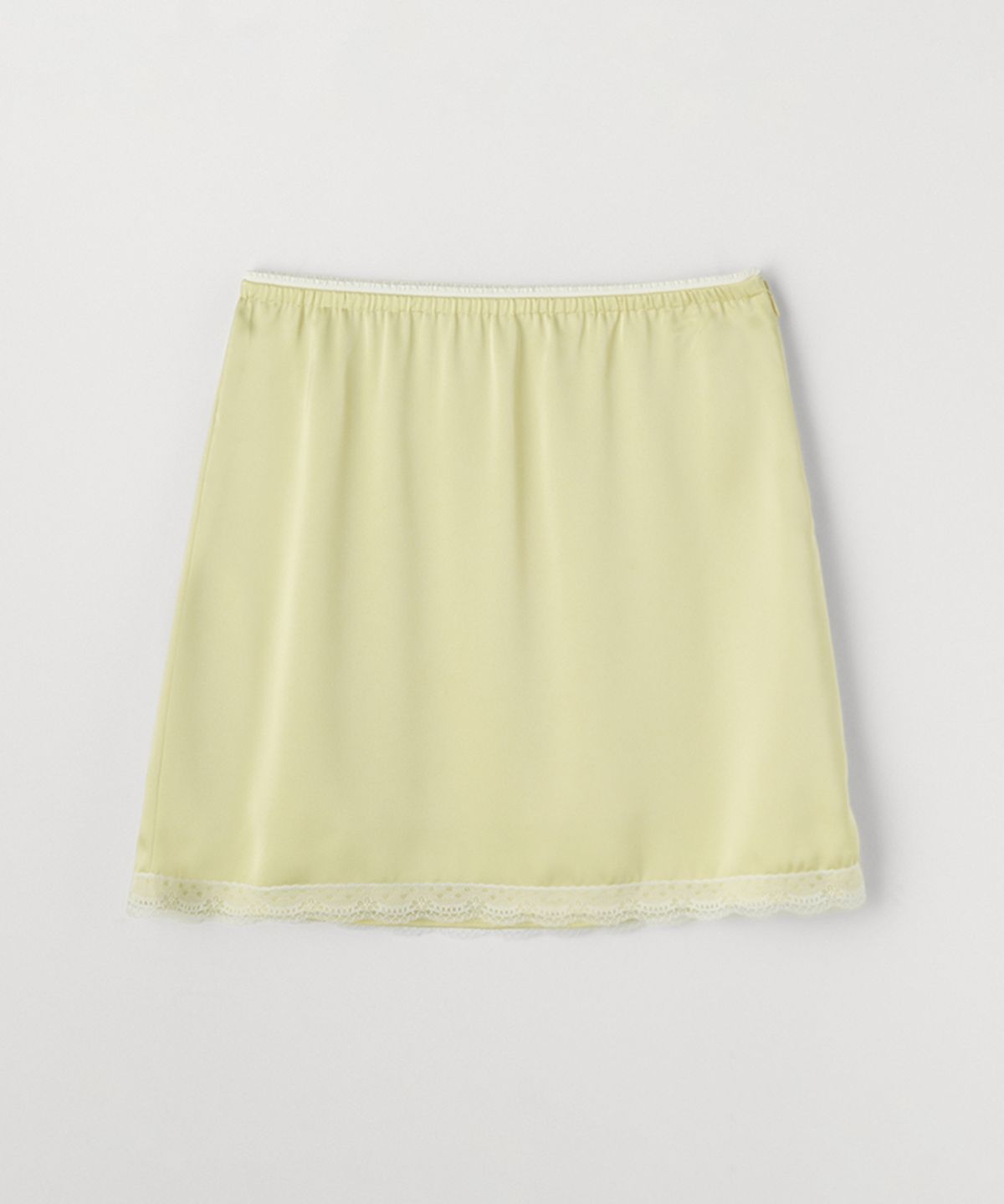 셀리테일즈(CELITAILS) SATIN LACE MINI SKIRT_LIME