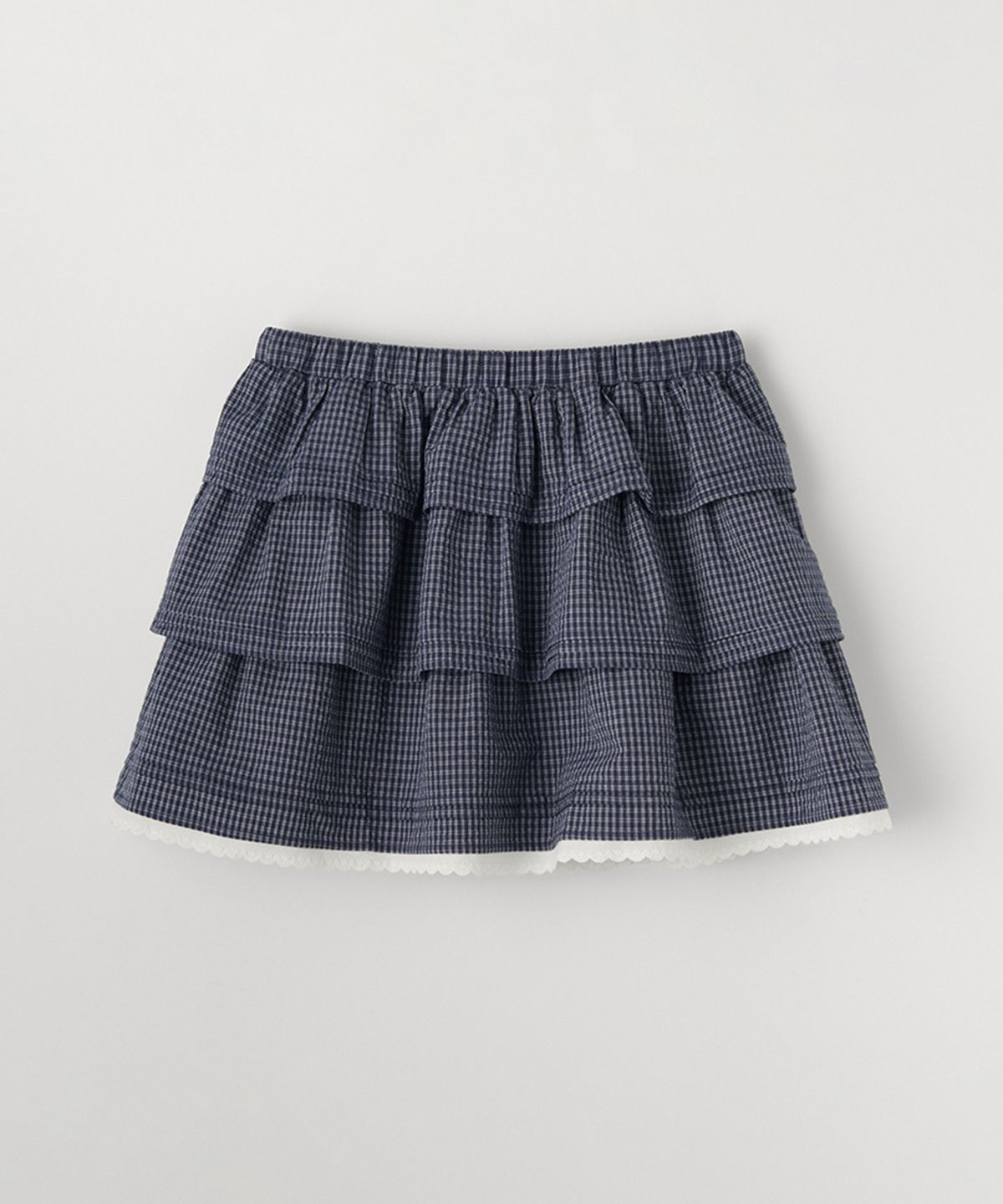 셀리테일즈(CELITAILS) CHECK CANCAN RUFFLE MINI SKIRT_NAVY