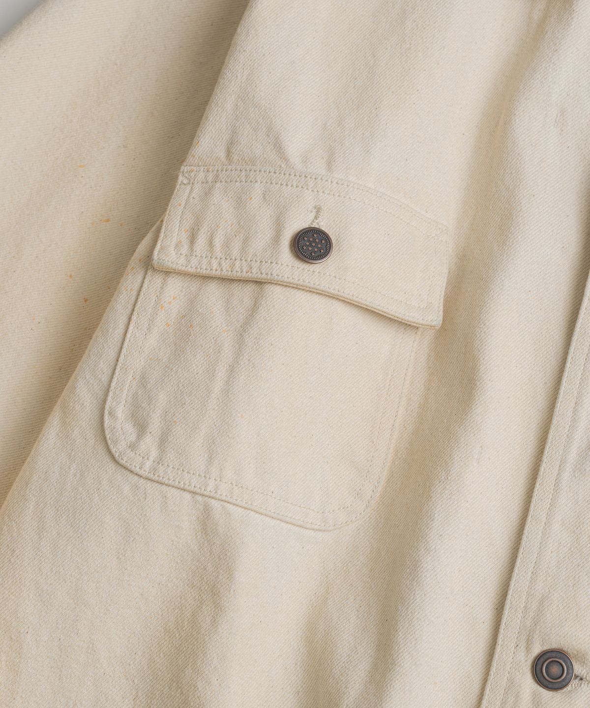 비헤비어(BEHEAVYER) WASHED LEATHER COLLAR COVERALL JACKET natural aged