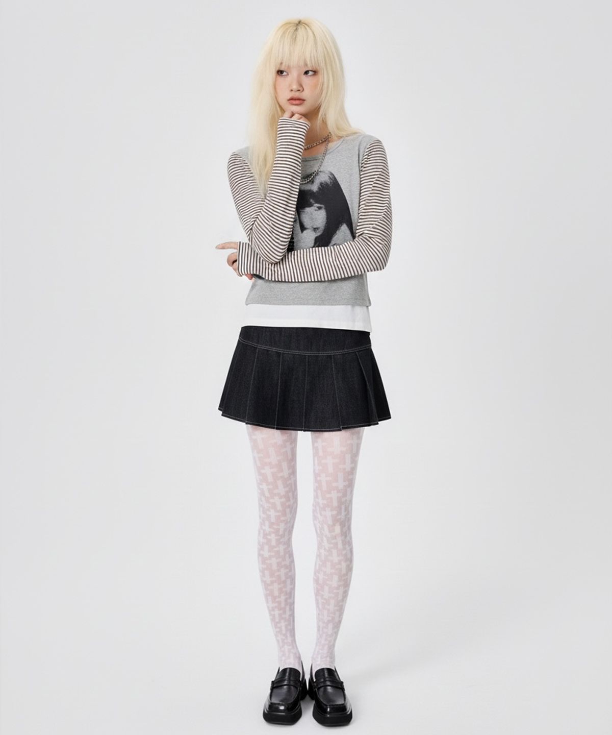 러닝하이(RUNNINGHIGH) 와치 유어 톤 L/S 티 [그레이]