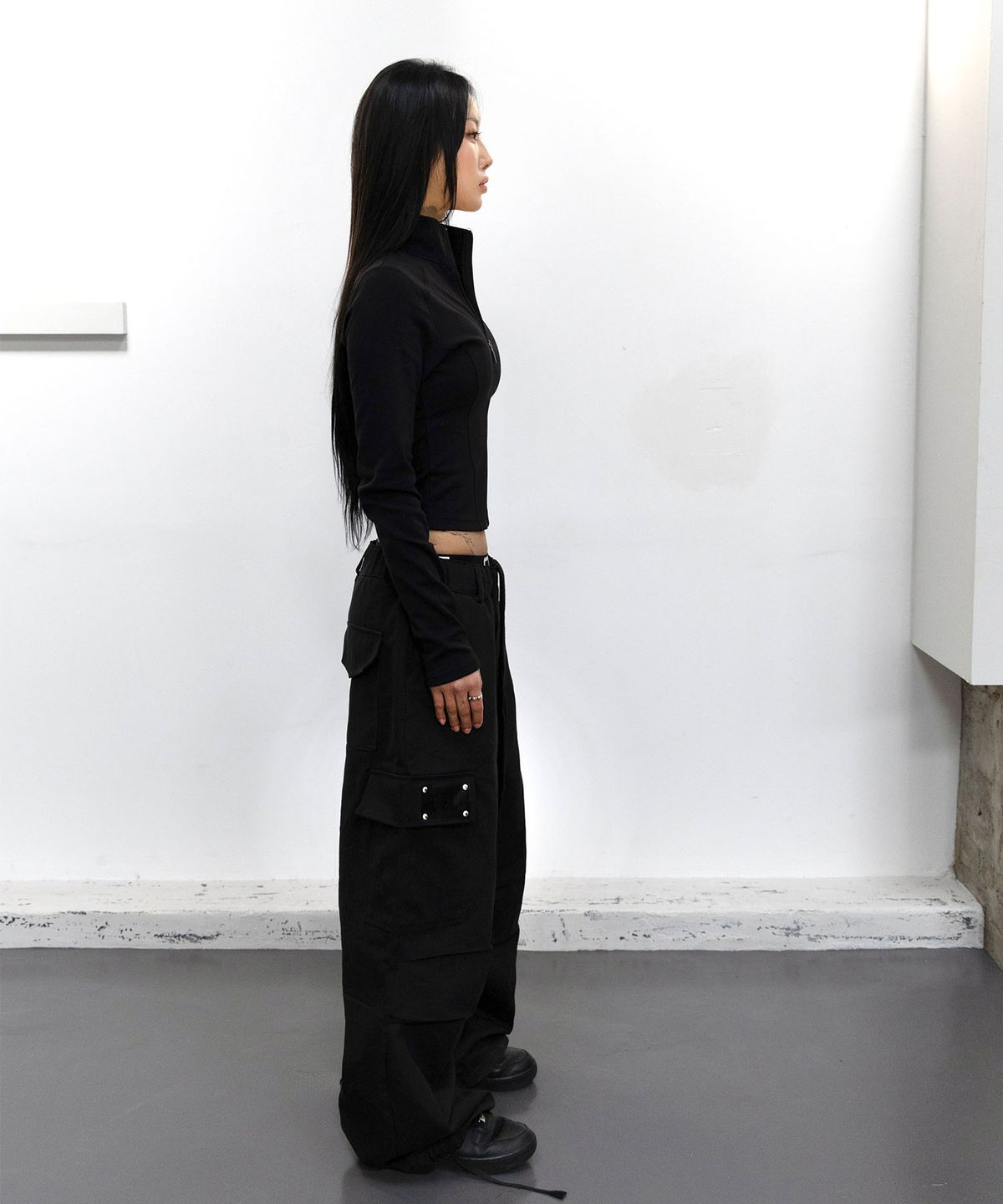 씨티씨(CTC) Leather patch cargo pants (black)