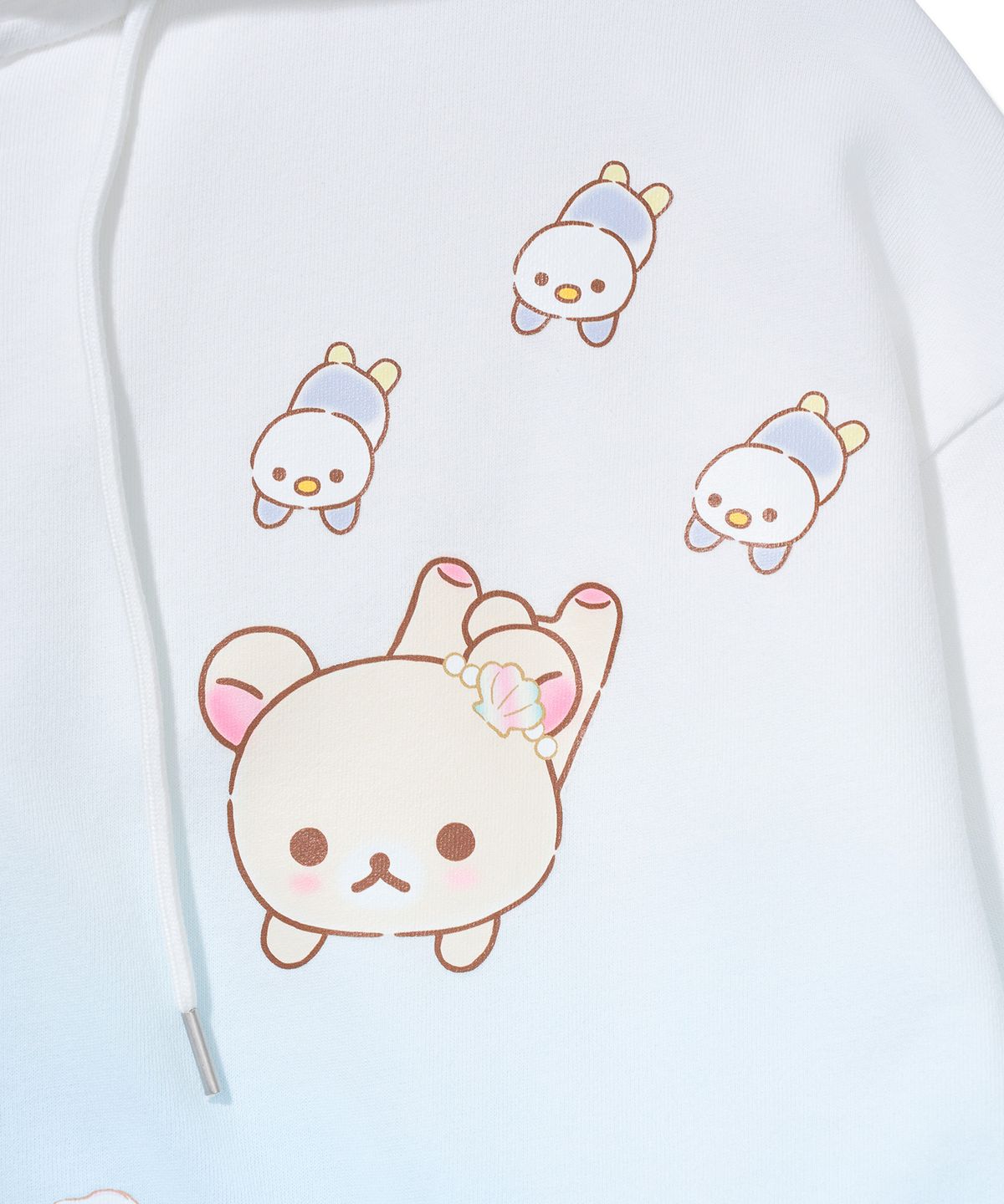 유희(YOUHEE) [KORILAKKUMA] DYEING HOOD ZIP-UP BLUE