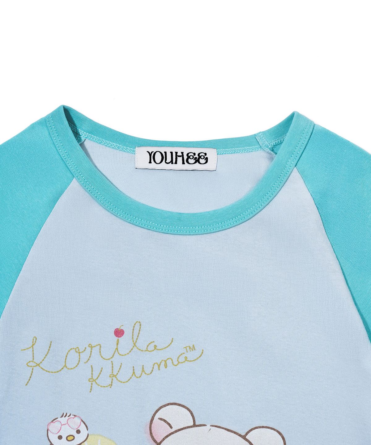 유희(YOUHEE) [KORILAKKUMA] RAGLAN T-SHIRTS BLUE