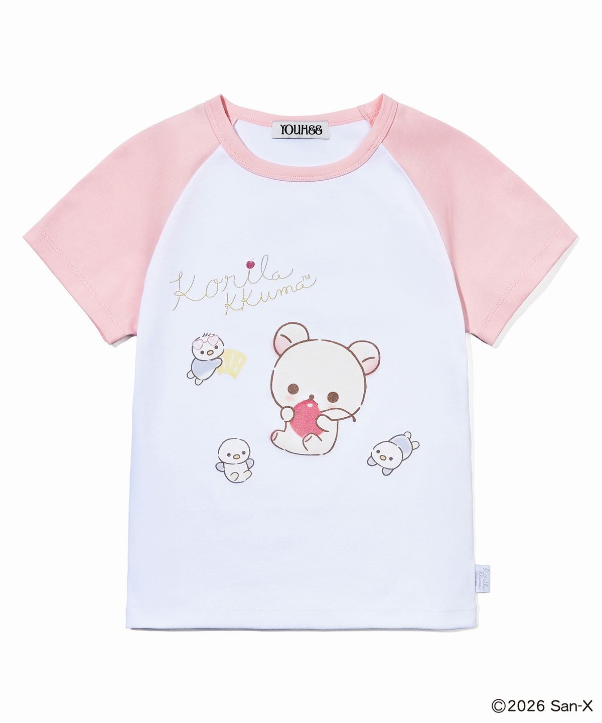 유희(YOUHEE) [KORILAKKUMA] RAGLAN T-SHIRTS PINK