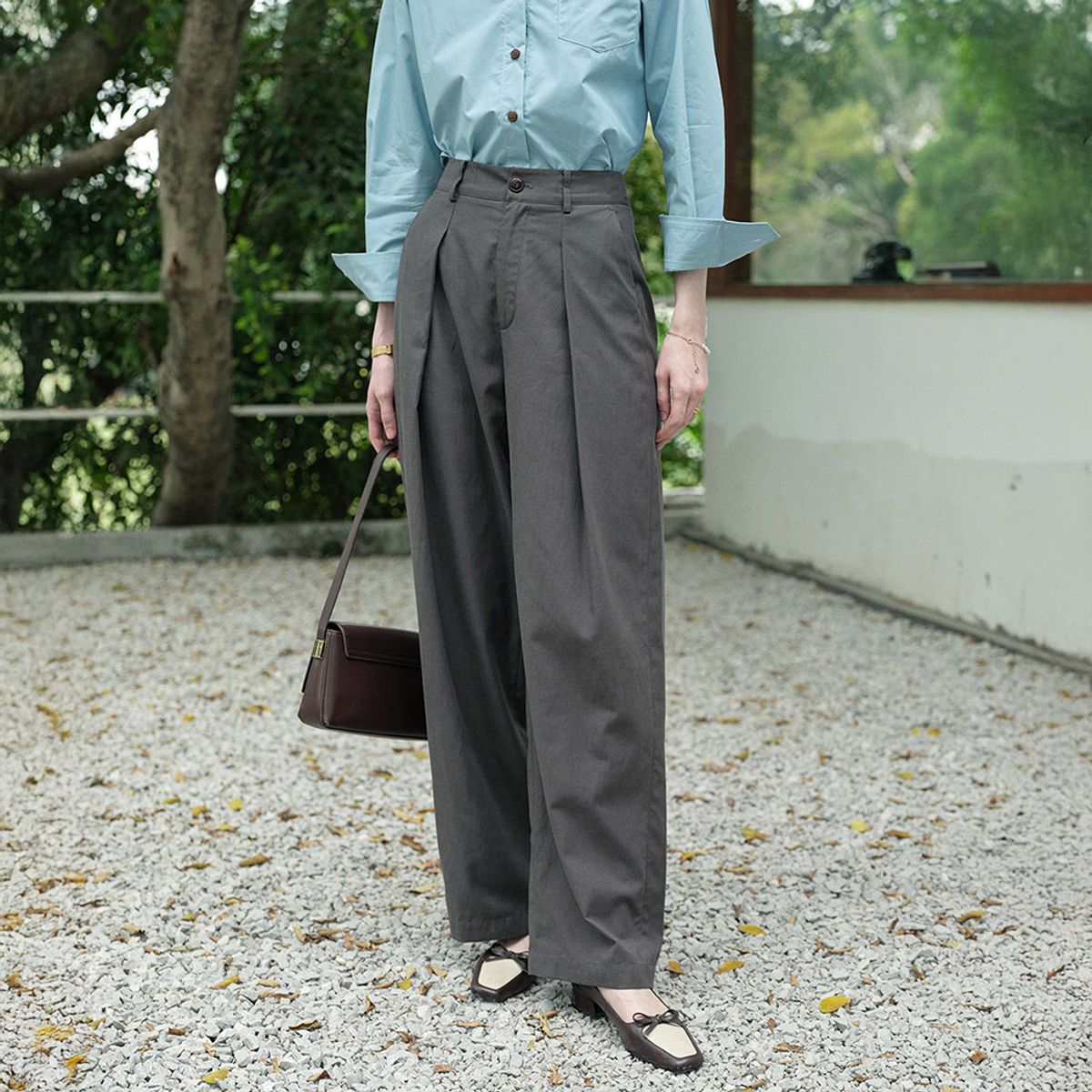 심플레트로(SIMPLE RETRO) SR_Loose drape wide pants_2color