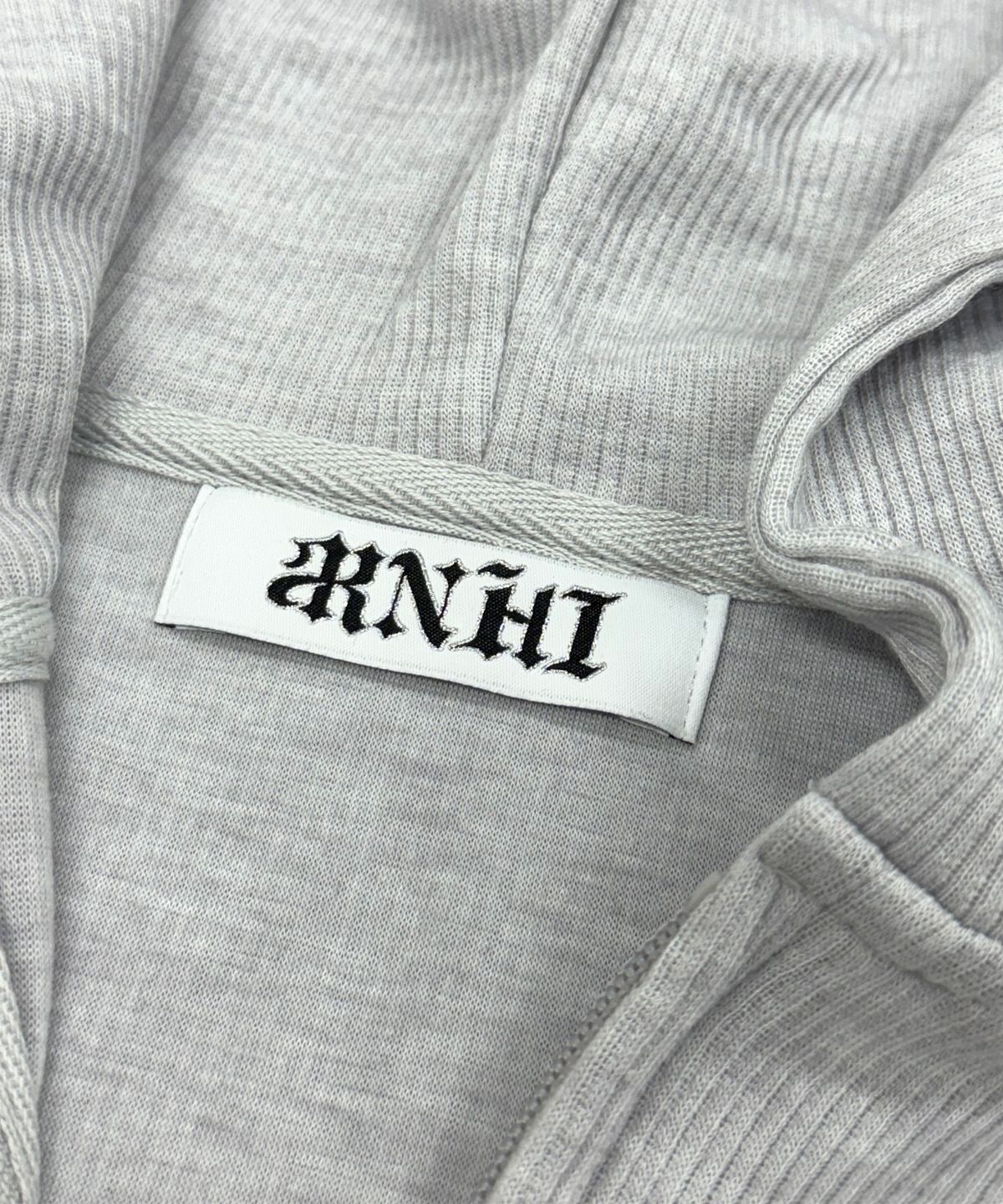 러닝하이(RUNNINGHIGH) R 로고 슬림 집업 후디 [그레이]