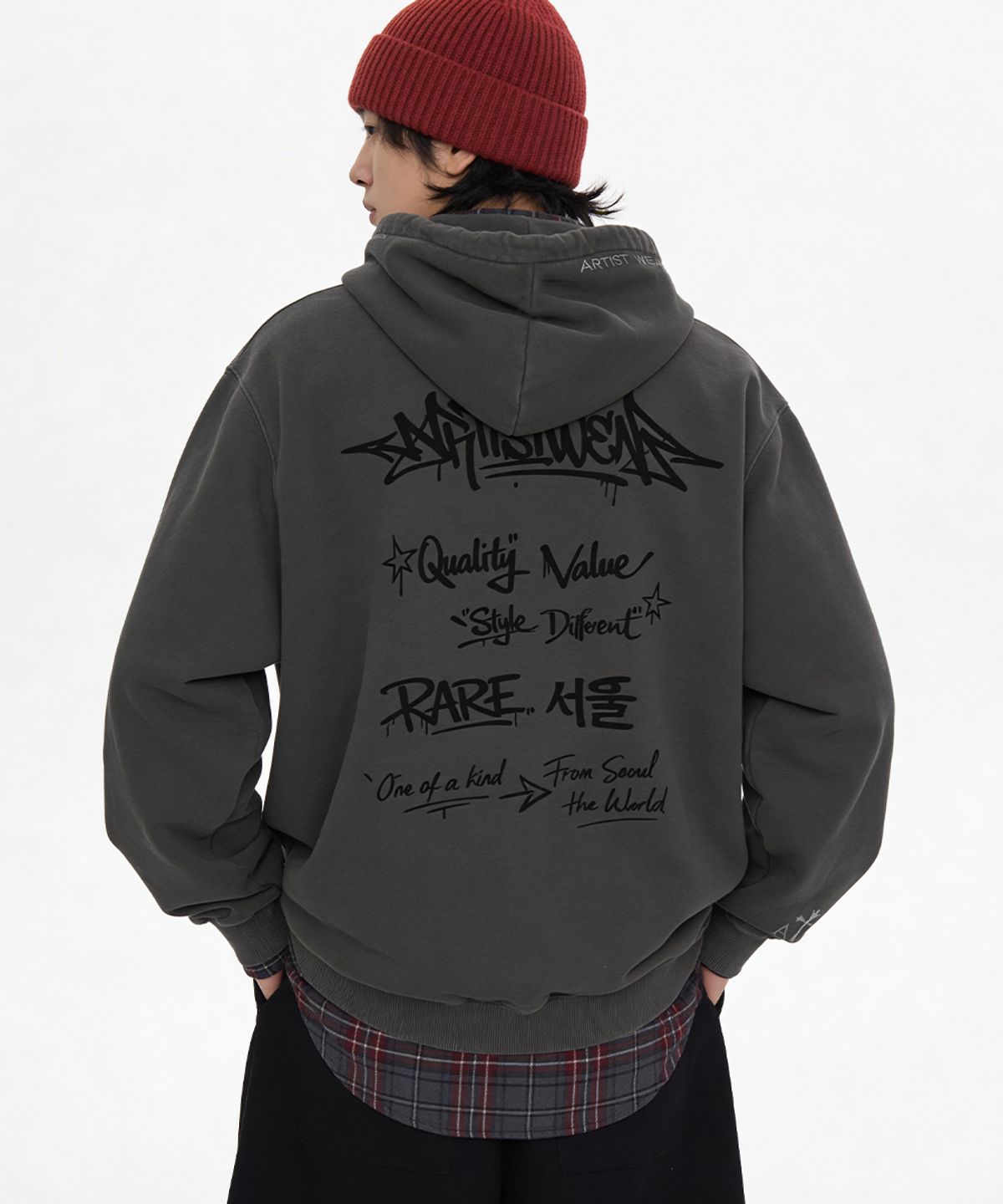 아티스트웨어(ARTISTWEAR) [ATW] 레어서울 피그먼트 후드티 - 2COLOR