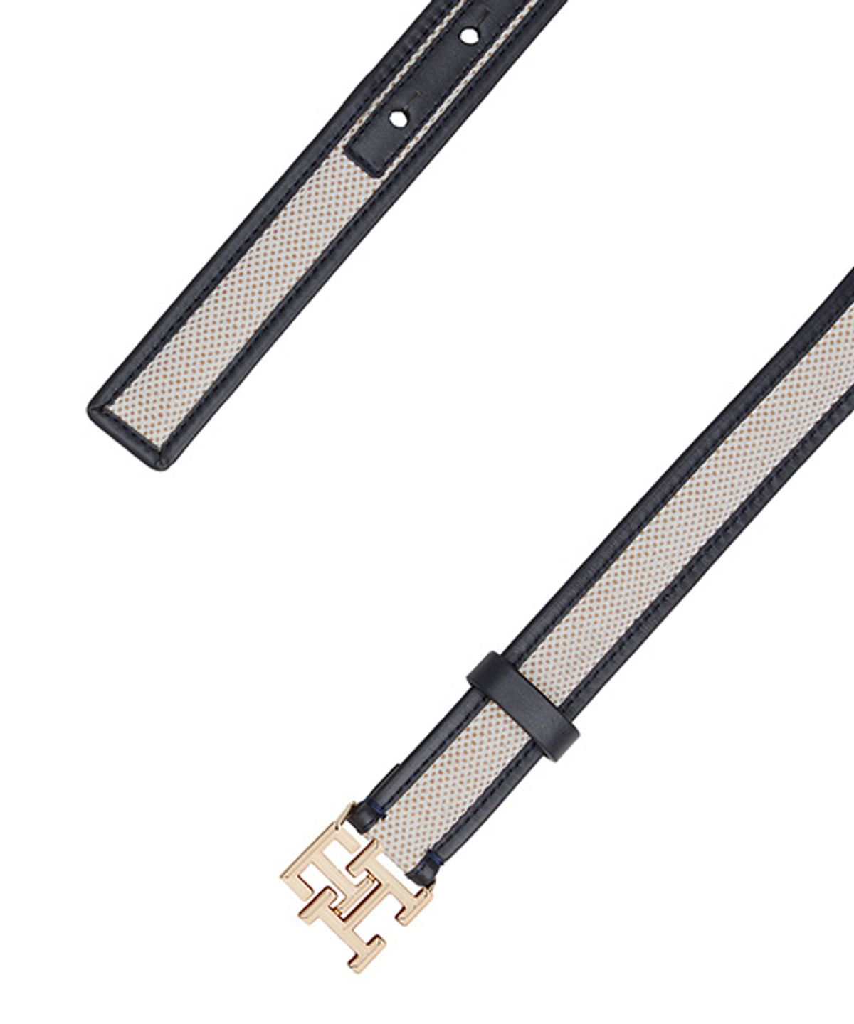 타미힐피거(TOMMY HILFIGER) TH 로고 캔버스 레더 벨트 (T22G1ABE051WT1DW6)
