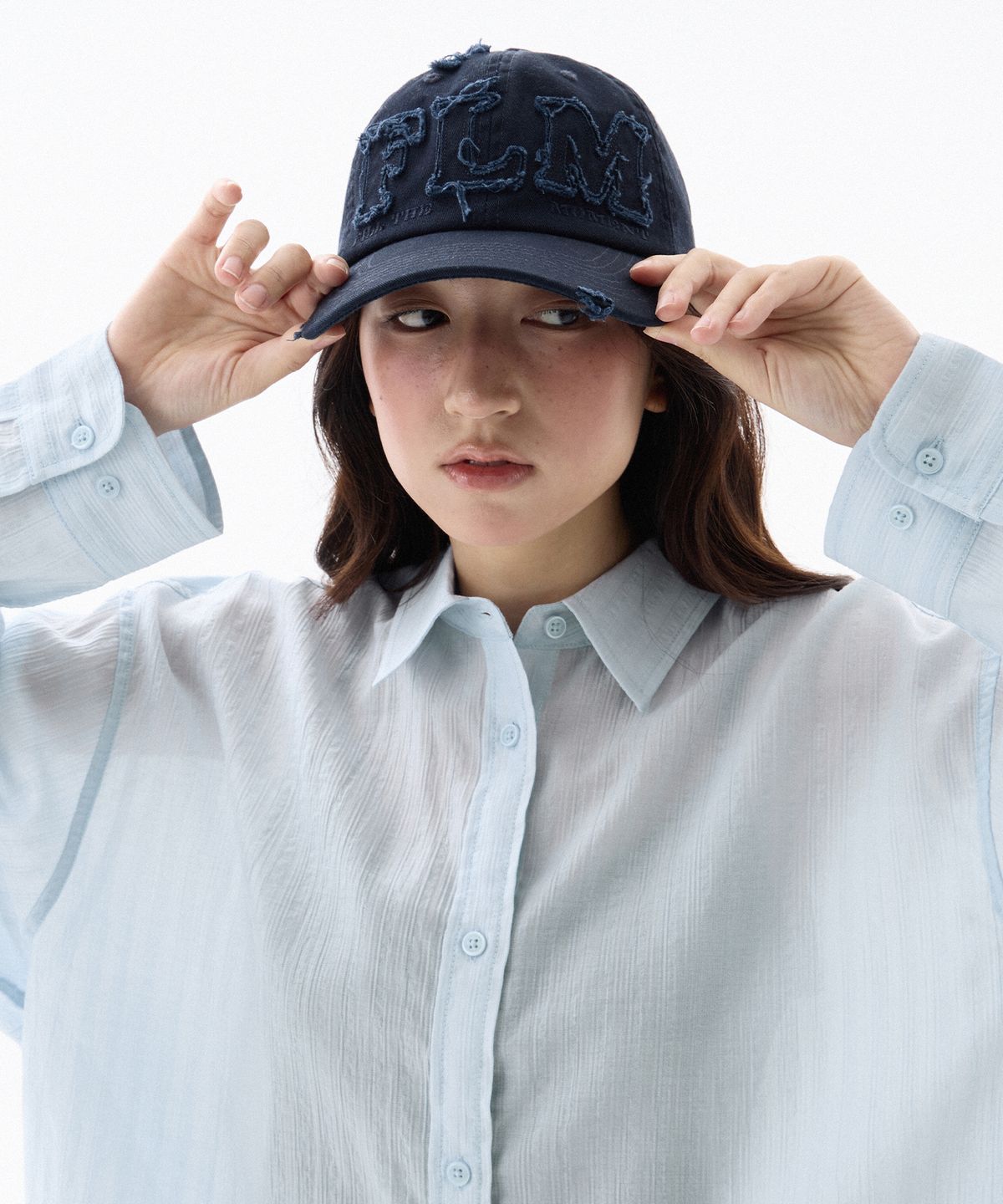 필루미네이트(FILLUMINATE) FLM 아플리케 로고 볼캡-네이비