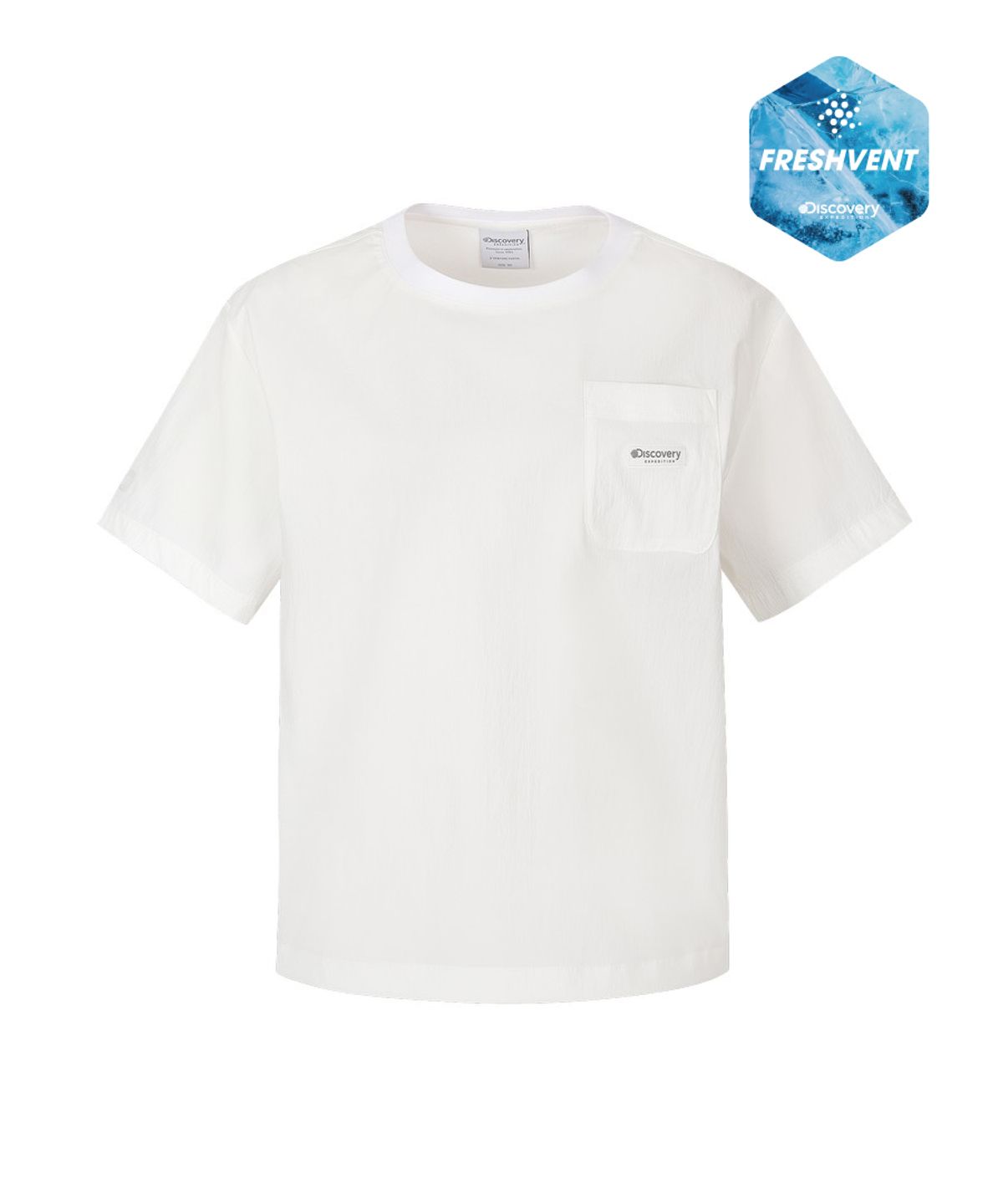 디스커버리 익스페디션(DISCOVERY EXPEDITION) 여성 프레시벤트 포켓 우븐 반팔티셔츠 (WHITE)
