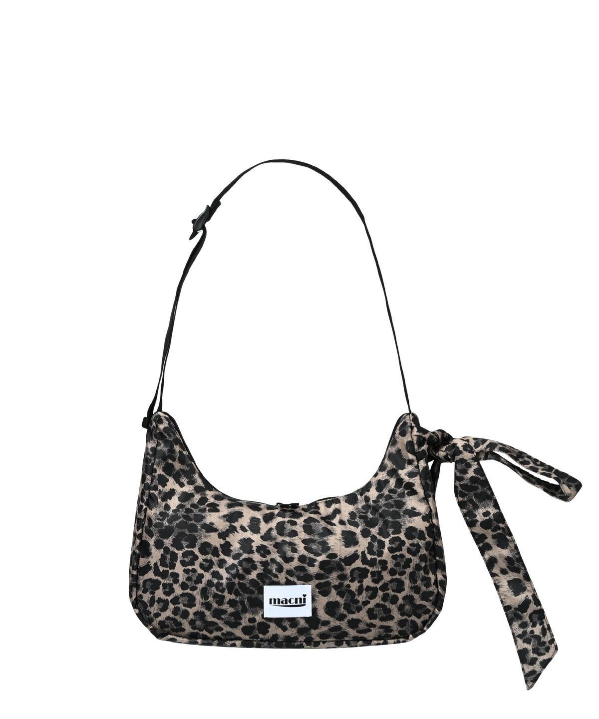 마크니(MACNI) RIBBON CRESCENT CROSS BAG LEOPARD