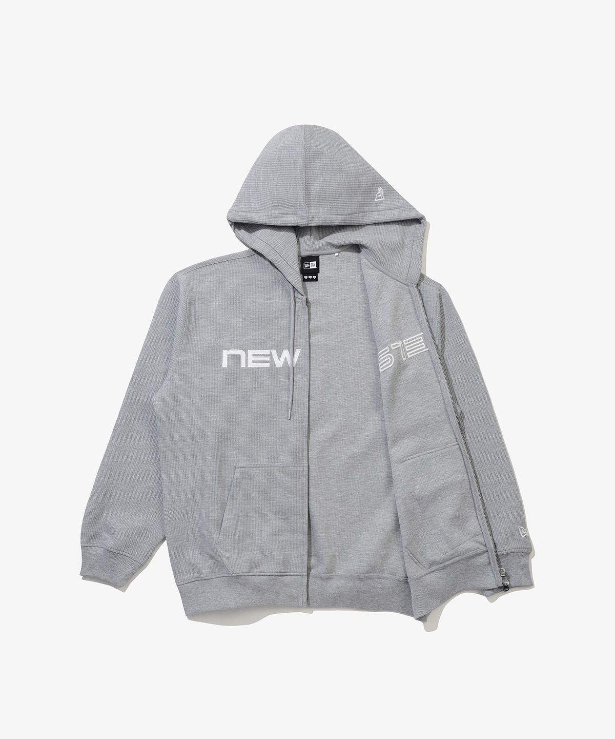 뉴에라(NEW ERA) 와플 후드 집업 재킷 헤더 그레이 14954614