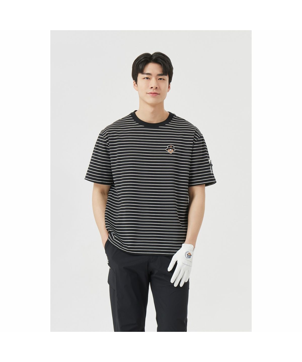 골든베어(GOLDEN BEAR) (M) Striped Crew-neck T-shirt G4TAM26451BKX