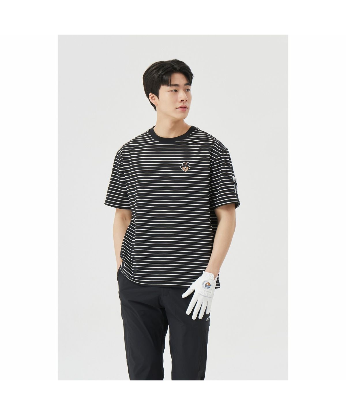 골든베어(GOLDEN BEAR) (M) Striped Crew-neck T-shirt G4TAM26451BKX
