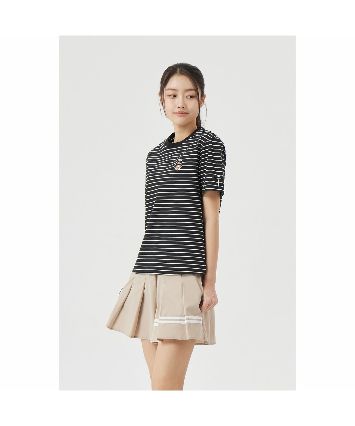골든베어(GOLDEN BEAR) (M) Striped Crew-neck T-shirt G4TAM26451BKX