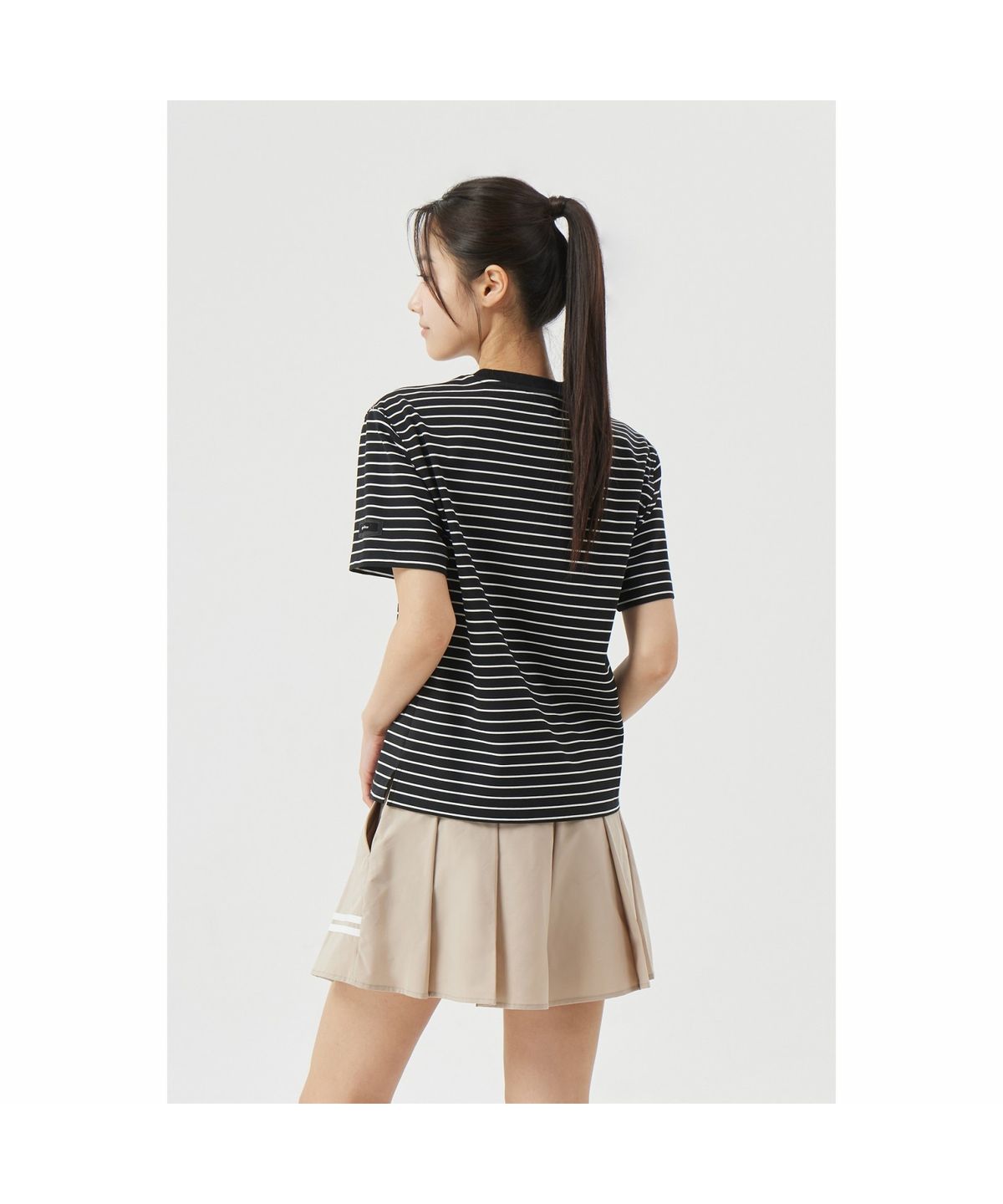 골든베어(GOLDEN BEAR) (M) Striped Crew-neck T-shirt G4TAM26451BKX