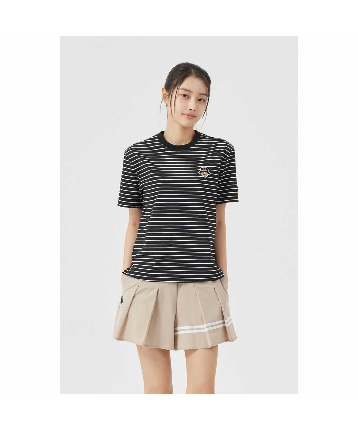 골든베어(GOLDEN BEAR) (M) Striped Crew-neck T-shirt G4TAM26451BKX