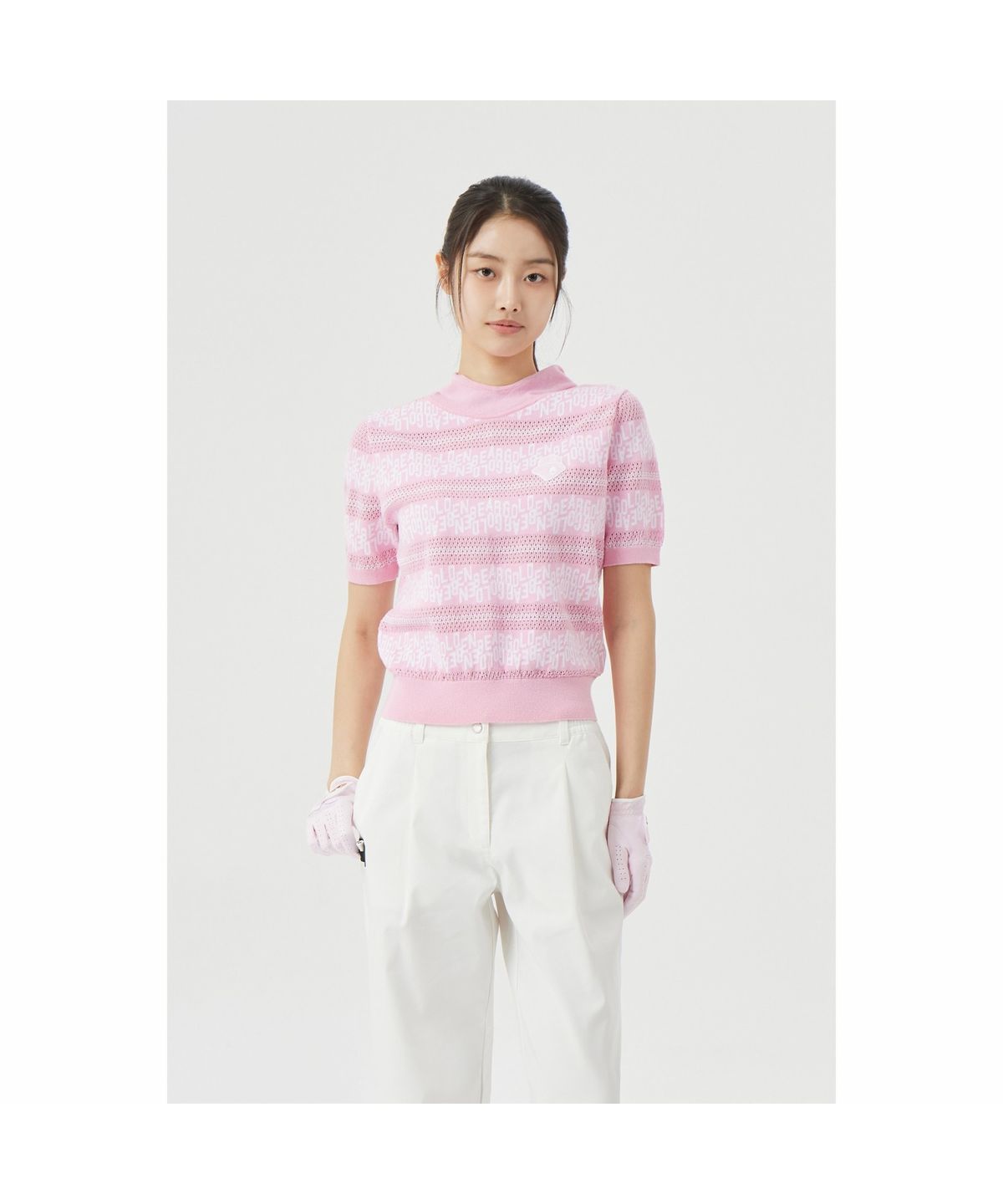 골든베어(GOLDEN BEAR) (W) Hoodie Lettered Stripe Sweater G5WAM26301PIX