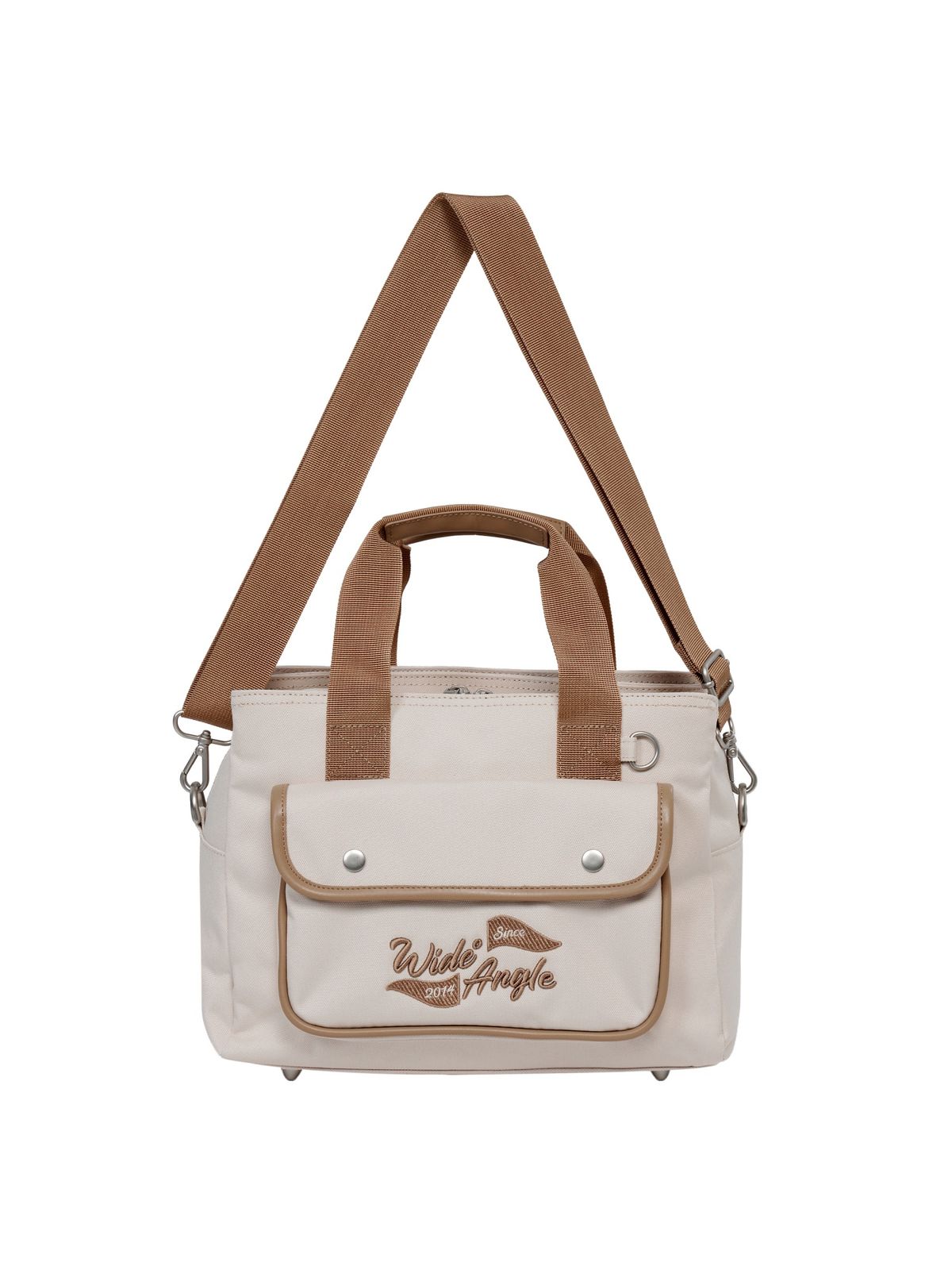 와이드앵글(WIDEANGLE) CO 캐주얼 아웃포켓 멀티 토트백_Light Beige