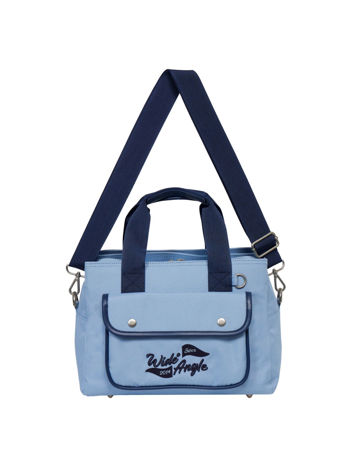 와이드앵글(WIDEANGLE) CO 캐주얼 아웃포켓 멀티 토트백_ICE BLUE