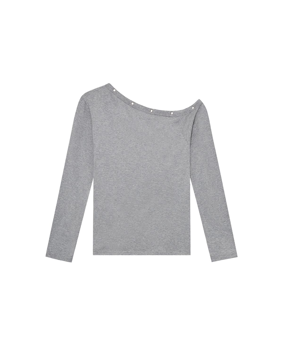 탄산마그네슘(TANSANMAGNESIUM) 송이송이X탄산 원숄더 아일렛 롱슬리브 (그레이)