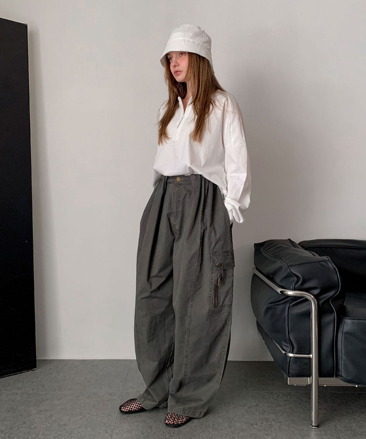 바스카라(VASCARA) Wide Cotton Cargo Pants (2colors)