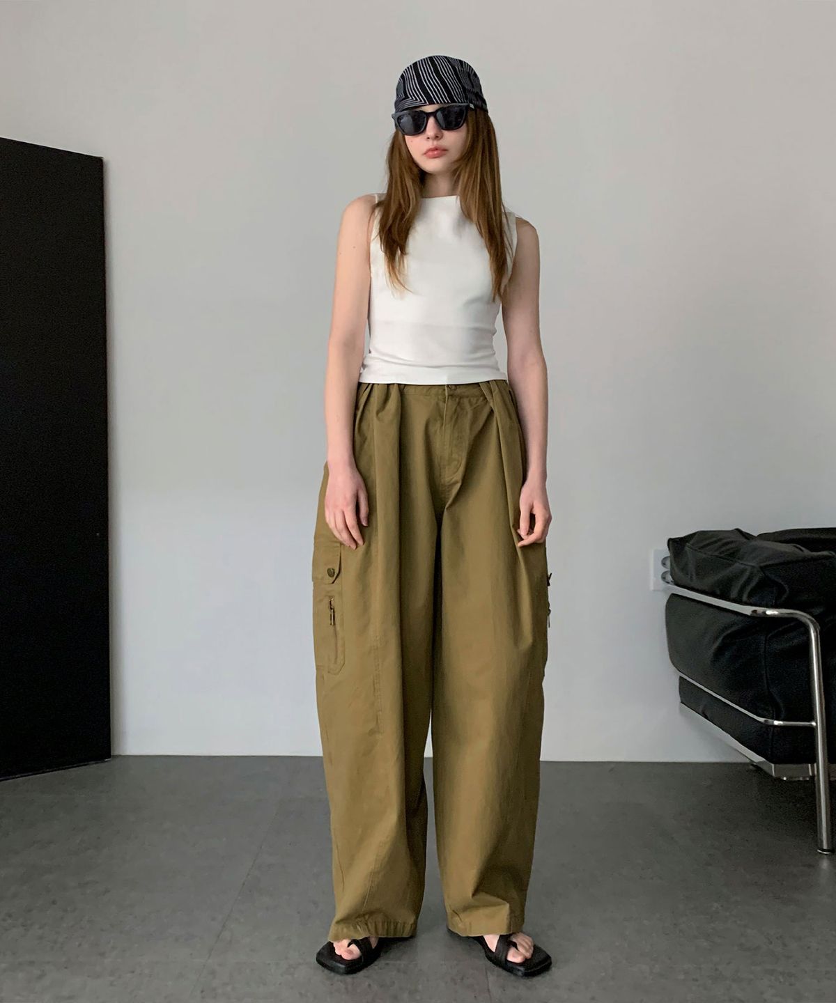 바스카라(VASCARA) Wide Cotton Cargo Pants (2colors)
