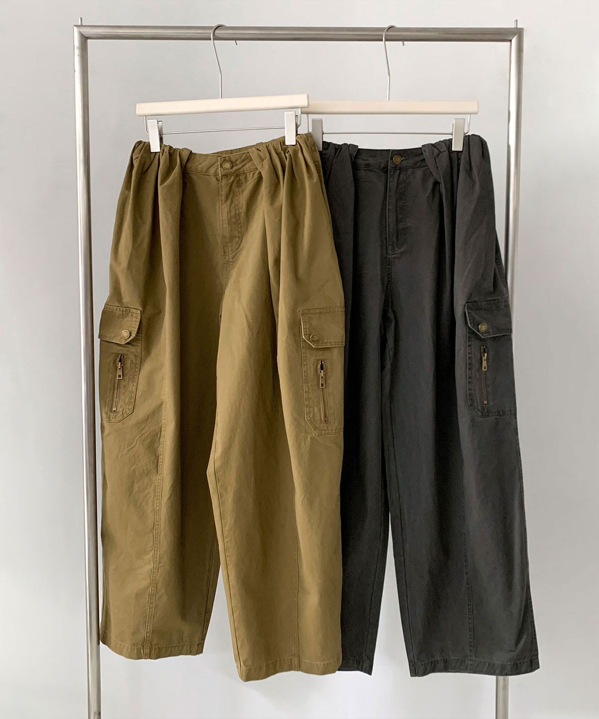 바스카라(VASCARA) Wide Cotton Cargo Pants (2colors)