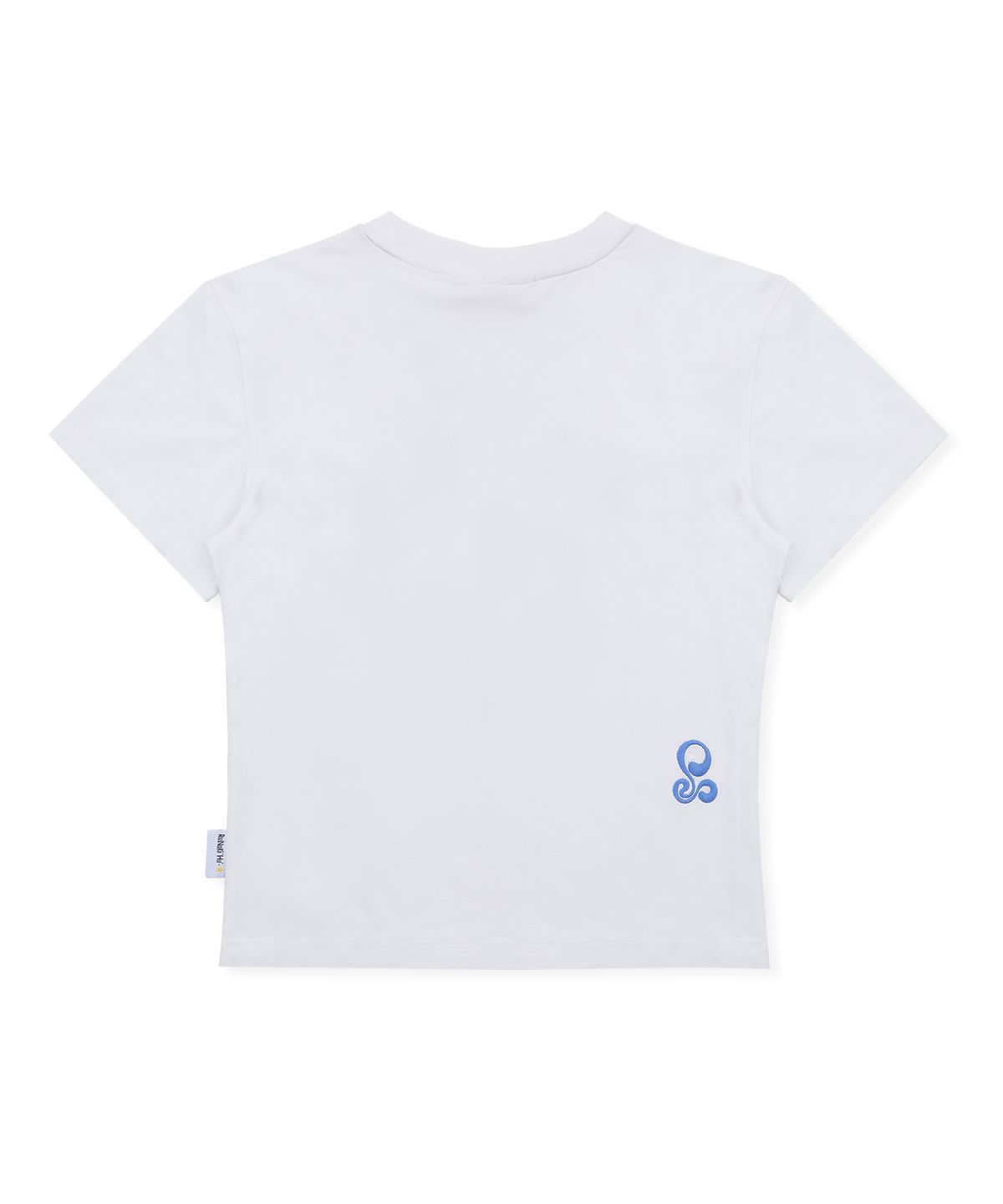 루나키후(RuNaKi'Hu') WXT074 키이로노히 체크 아플리케 티셔츠 (WHITE)
