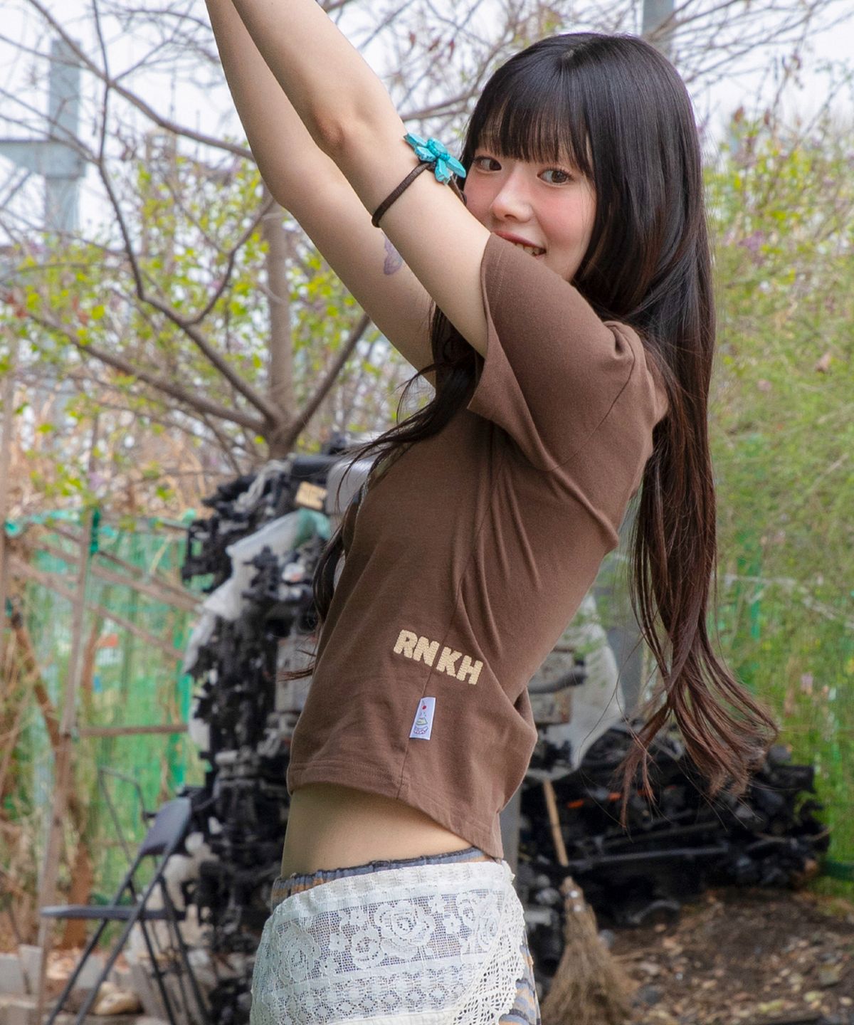 루나키후(RuNaKi'Hu') WXT073 호시우타 티셔츠 (BROWN)