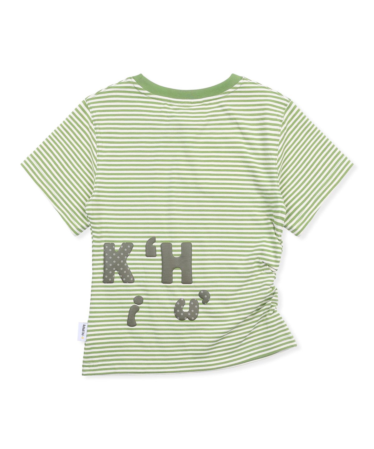 루나키후(RuNaKi'Hu') WXT080 나라비 스트라이프 셔링 티셔츠 (LIGHT GREEN)