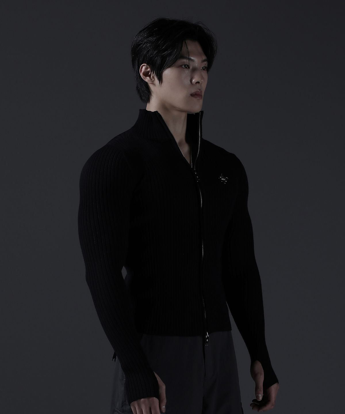 카미드(CARMID) 글로리 핸드워머 투웨이 니트 집업 [블랙]