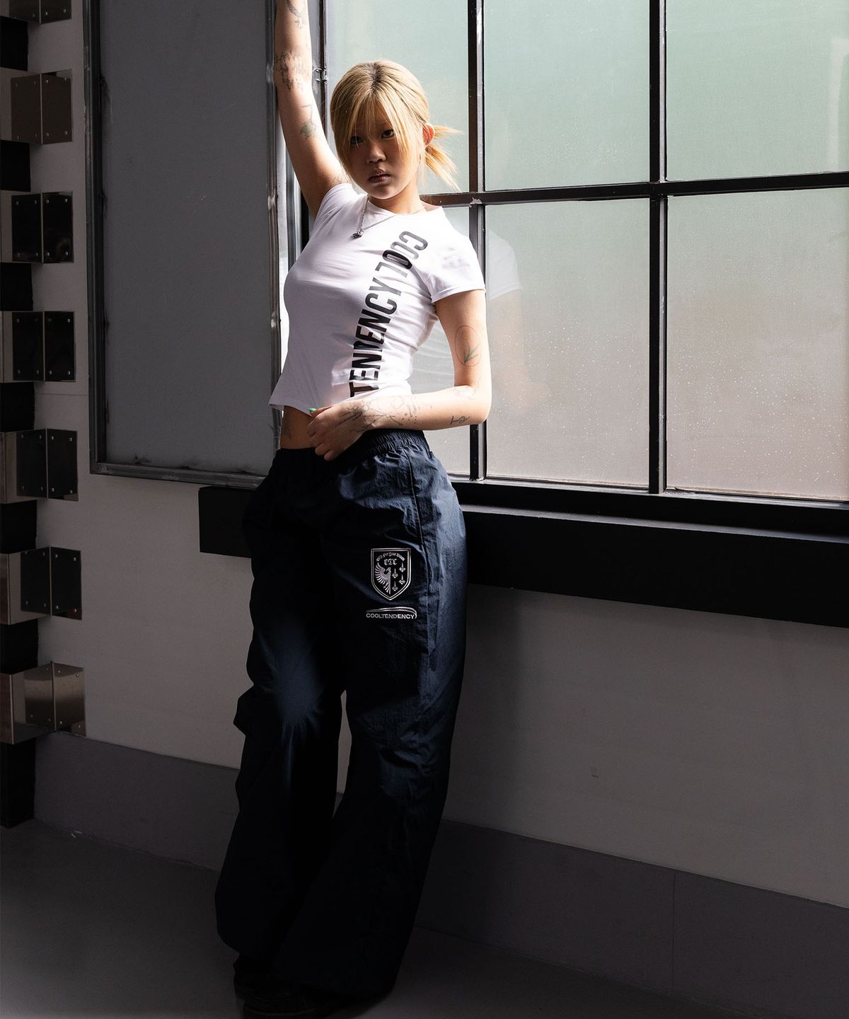 씨티씨(CTC) Double line nylon pants (navy)