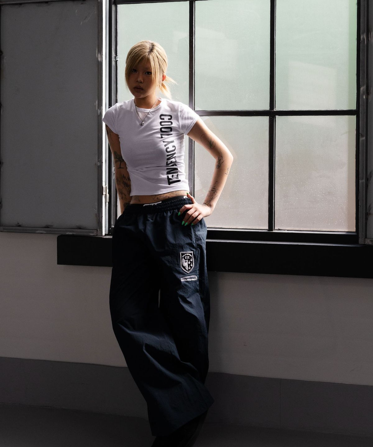 씨티씨(CTC) Double line nylon pants (navy)
