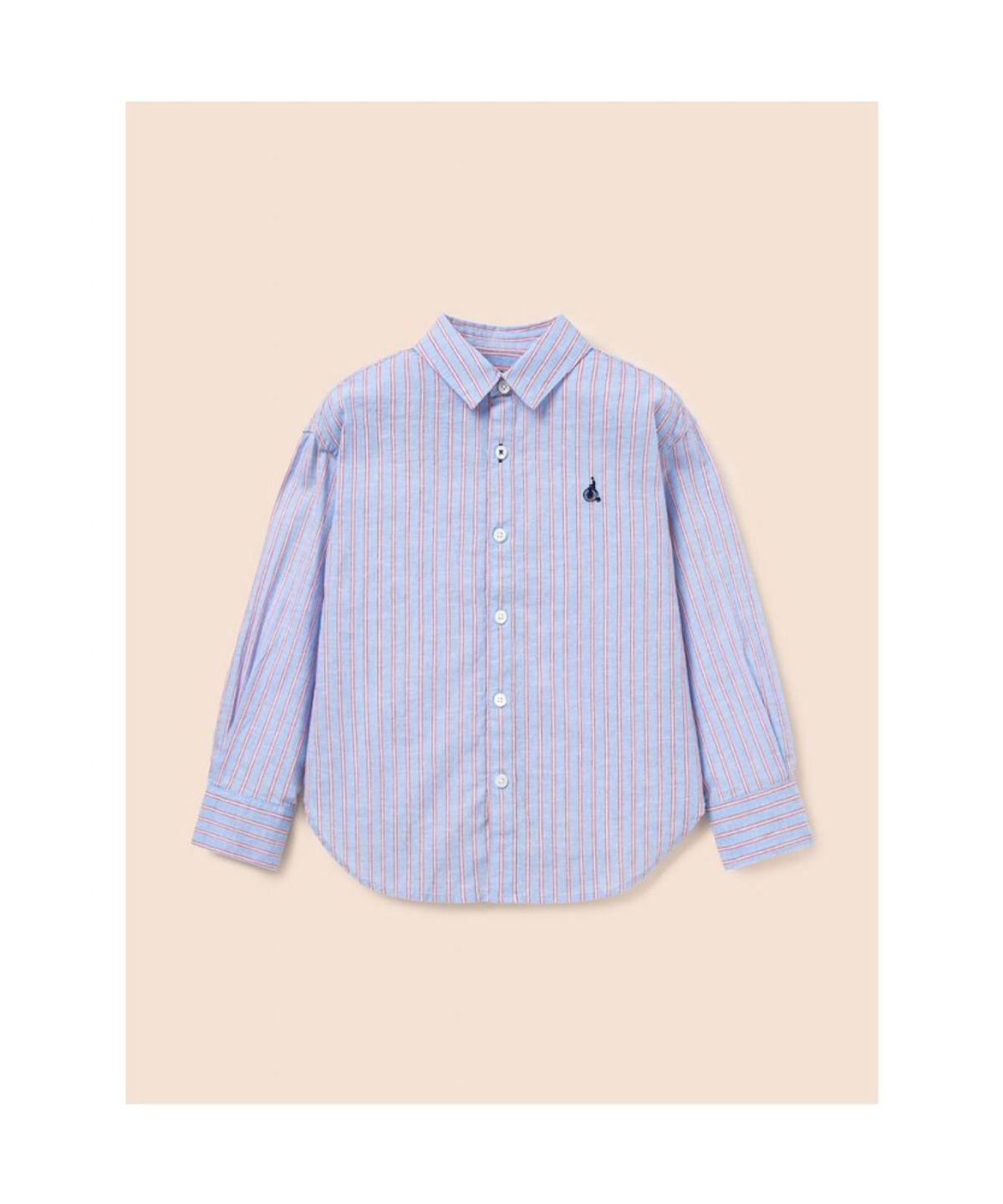 빈폴 키즈(BEANPOLE KIDS) [Essential] 클래식 리넨 멀티 스트라이프 셔츠  스카이 블루 (BI6364UE1Q) (BI6364UE1Q)