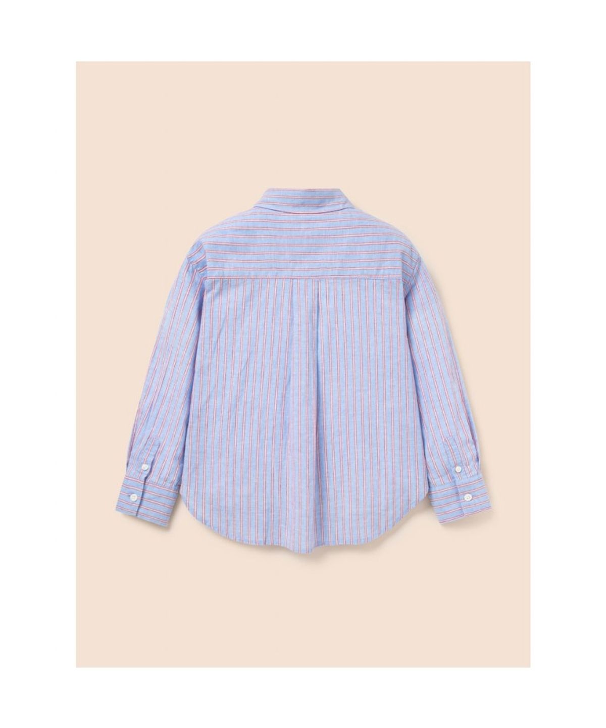 빈폴 키즈(BEANPOLE KIDS) [Essential] 클래식 리넨 멀티 스트라이프 셔츠  스카이 블루 (BI6364UE1Q) (BI6364UE1Q)