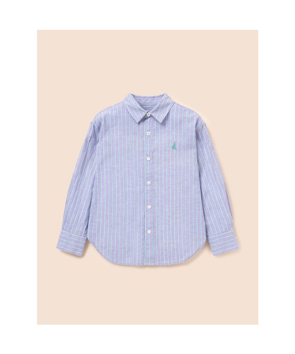 빈폴 키즈(BEANPOLE KIDS) [Essential] 클래식 리넨 멀티 스트라이프 셔츠  라이트 퍼플 (BI6364UE1V) (BI6364UE1V)